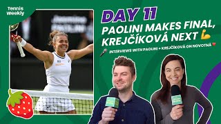 Wimbledon Day 11  Paolini wins longest ever semifinal at SW19 Krejcikova goes for slam number 2 [upl. by Westerfield]