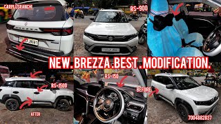 Maruti Suzuki Brezza 2023 base to top convert modified in Ranchi brezza caraccessories dehli [upl. by Arimas]