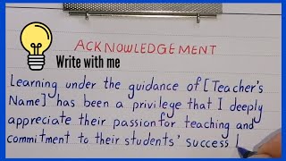 Acknowledgement  How to write Acknowledgement  School Project File  Acknowledgement for File [upl. by Adnanref657]