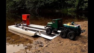 Rc boat launch JET BOAT VERY FAST amp 6X6 SCALE TRUCK ADVENTURE [upl. by Atterahs455]