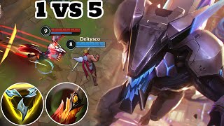 Wild Rift Warwick  Top Warwick 1 vs 5 Gameplay Rank Grandmaster [upl. by Teddy]