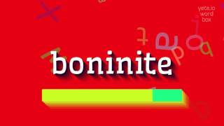 HOW TO PRONOUNCE BONINITE boninite [upl. by Aiello682]