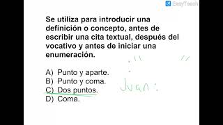 COMIPEMS Español  Se utilizan para introducir una definición o concepto antes de una cita textual [upl. by Ellehs]