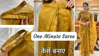 Belt wali Saree kaise banayeReady to wear saree permanent stitch saree [upl. by Nawram]