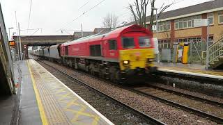 Fantastic Yeoman Freight Train At Waltham Cross 20 February 2018 [upl. by Nelaf231]