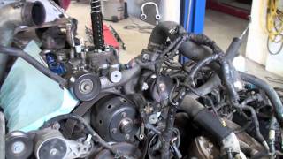 cab off 60L powerstroke head gasket repair pt2 [upl. by Olsewski]