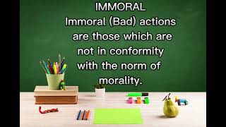 Moral Act  Immoral Acts  Amoral Acts [upl. by Avirt]