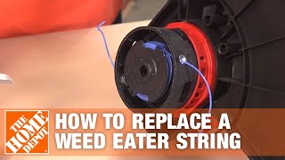 Replacing a Weed Eater String String Trimmer Line  The Home Depot [upl. by Stormy36]