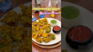 Super esay onion palak pakoda recipeTea time snacks recipes viralshortssnacksyoutubeshorts [upl. by Coletta]