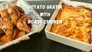 How To Make Potato Gratin  Potato Dauphinoise with Roast Chicken  Easy Recipe [upl. by Enier]