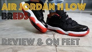 Air Jordan 11 Bred Low  J11 Low Breds  Review amp On Feet [upl. by Blasien550]