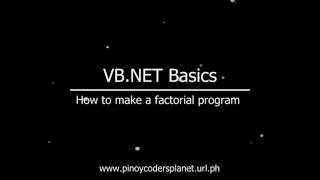 VB NET Basics How to make a factorial program using Recursive procedure [upl. by Iliam425]