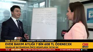 Evde Bakım Aylığı 7 Bin 608 TL Ödenecek Maaşlar Hesaplara Ne Zaman Yatacak [upl. by Ellenar]