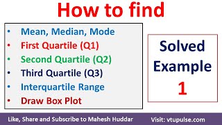 How to find Mean Median Mode Draw Box Plot Quartile Q1 Q2 Q3 amp Inter Quartile Range by Mahesh Huddar [upl. by Starlene648]