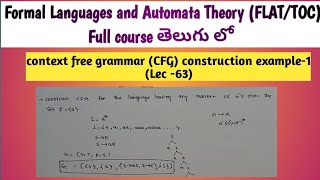 construction of context free grammar CFG example for language having any number of a [upl. by Melli257]