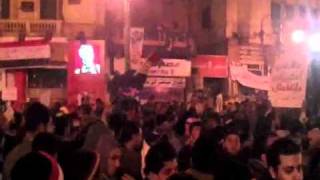 Protesters in Cairos Tahrir Square react to Mubaraks speech [upl. by Aimehs]