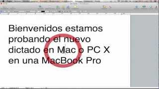 Dictado a pages texto hablado VoiceOver EN ESPAÑOL MAC OS X [upl. by Aket]