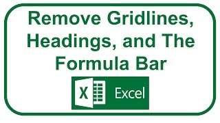 Remove Gridlines Headings and Formula bar [upl. by Aynwat]