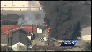 Raw video Large fire in Leetsdale Industrial Park [upl. by Furey917]