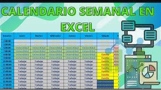 Como hacer CALENDARIO SEMANAL en excel AGENDA PERSONAL Y CALENDARIO EN EXCEL [upl. by Katusha265]