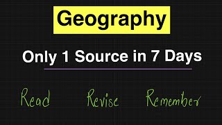 Completing entire Geography in 7 days with 1 Source for UPSC 2024 [upl. by Maisey]