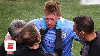 Kevin De Bruyne suffers facial fractures in UCL final Should Rudiger have seen red  ESPN FC [upl. by Hairym]