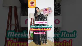 Meesho Red Saree Haul under 650Rs meesho shorts ytshorts youtubeshorts saree trending suits [upl. by Berck650]