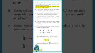 Raciocínio lógico Tribunal Questão 39  Equivalências Lógicas shorts concursotribunais [upl. by Romney]