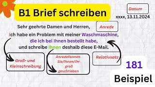 Waschmaschine wurde spät geliefert B1 Brief schreiben Wichtige Redemittel germanlevelb1 [upl. by Terchie325]