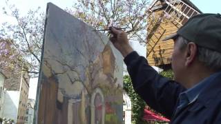 Robert Ricart live oil painting in Montmartre part 2 [upl. by Alleuqram]