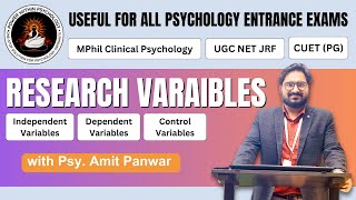 Research Variables  Independent Dependent Extraneous amp Intervening  Lecture by Psy Amit Panwar [upl. by Dash]