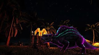 Ark Coop Map Crystal 34 Quái vật morellatops phát sáng trong đêm [upl. by Enaej]