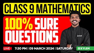 Class 9 Maths  100 Sure Questions  Xylem Class 9 [upl. by Alyahs]