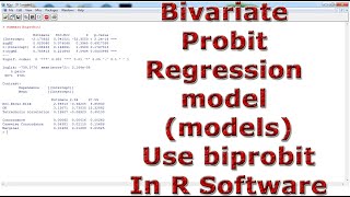 Bivariate Probit Regression model models Use biprobit With In R Software [upl. by Campball]