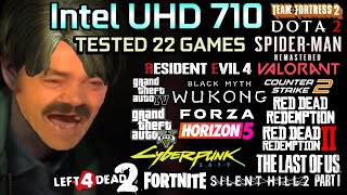 Intel UHD 710  Test in 22 Games [upl. by Odlaner753]