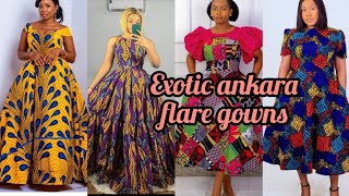 Exotic ankara flare gowns for ladies  Ankara long gown styles  ankara styles 2024 [upl. by Quartis]