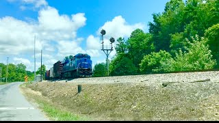 NS 8098 Conrail rear train DPU going to Enola PA Ft rugrattherailfan5860 [upl. by Ariahay]