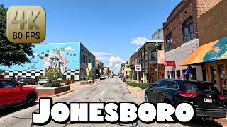 Driving Around Downtown Jonesboro Arkansas and Arkansas State University in 4k Video [upl. by Anecusa]