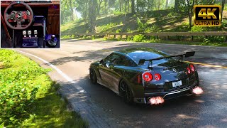 Twin Turbo Nissan GTR R35  Forza Horizon 5 Steering Wheel  Shifter Gameplay [upl. by Cornew]