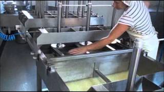 Cheese making 1000l milk manual prepressing pressing [upl. by Innavoig227]