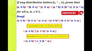 49 ll If L is distributive lattice then abbccaabbcca for all abcЄL [upl. by Lemaj]