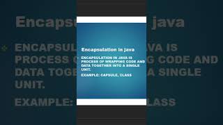 Encapsulation in java  by LearnWithRenu16  shorts [upl. by Sigismund682]