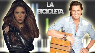 Carlos Vives Shakira  La Bicicleta  Instrumental Piano Tutorial  Partitura  Karaoke  MIDI [upl. by Candis]