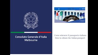 COME OTTENERE IL PASSAPORTO ITALIANO  HOW TO OBTAIN AN ITALIAN PASSPORT [upl. by Lraed]