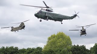 Marine One amp helicopter escort force in London [upl. by Russom]