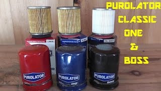 Purolator Classic  Purolator One  Purolator Boss Oil Filter Review  Purolator Oil Filters [upl. by Eelyrag]