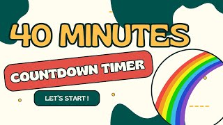 RAINBOW COUNTDOWN  4000 🌈 Rainbow from 40 minutes to zero in minutes and seconds  2400quot  0 [upl. by Athelstan]