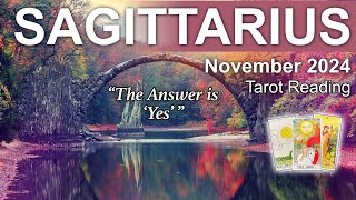 SAGITTARIUS TAROT quotIT’S A YES SAGITTARIUS ALL SYSTEMS GO RELEASING A BURDENquot November 2024 [upl. by Auric]