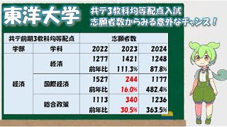 【東洋大学】共テ3教科入試志願者数からみる意外なチャンス！ [upl. by Lammaj]