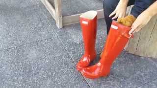 Wellies HUNTER Original Gloss Tall Brick w23616 [upl. by Fillbert722]